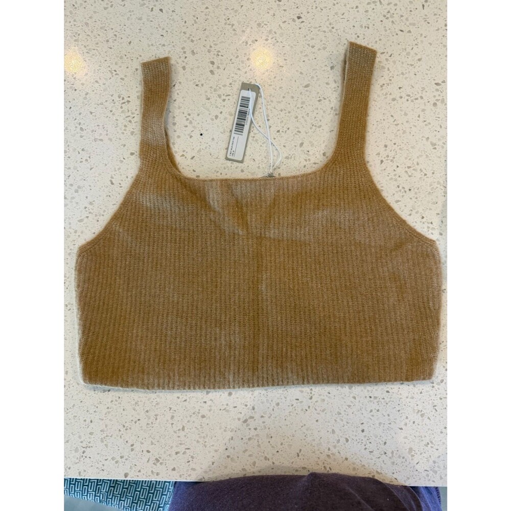 Everlane Wool Yak Blend Crop Tank Camel Knit Crop Top XL